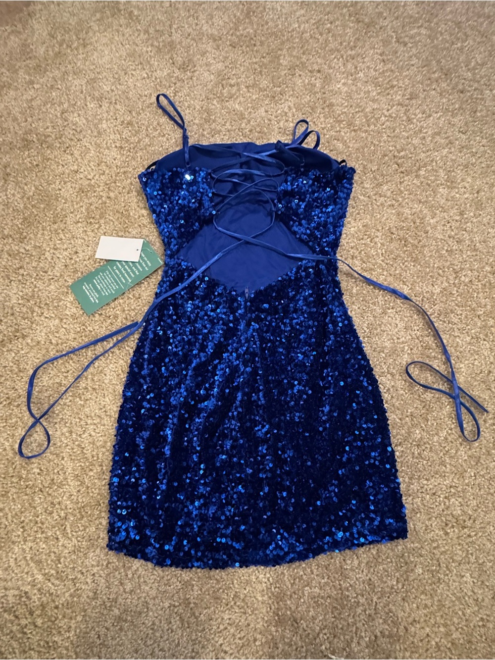 jcpenney Royal Blue Sequin Lace-Up Mini Dress